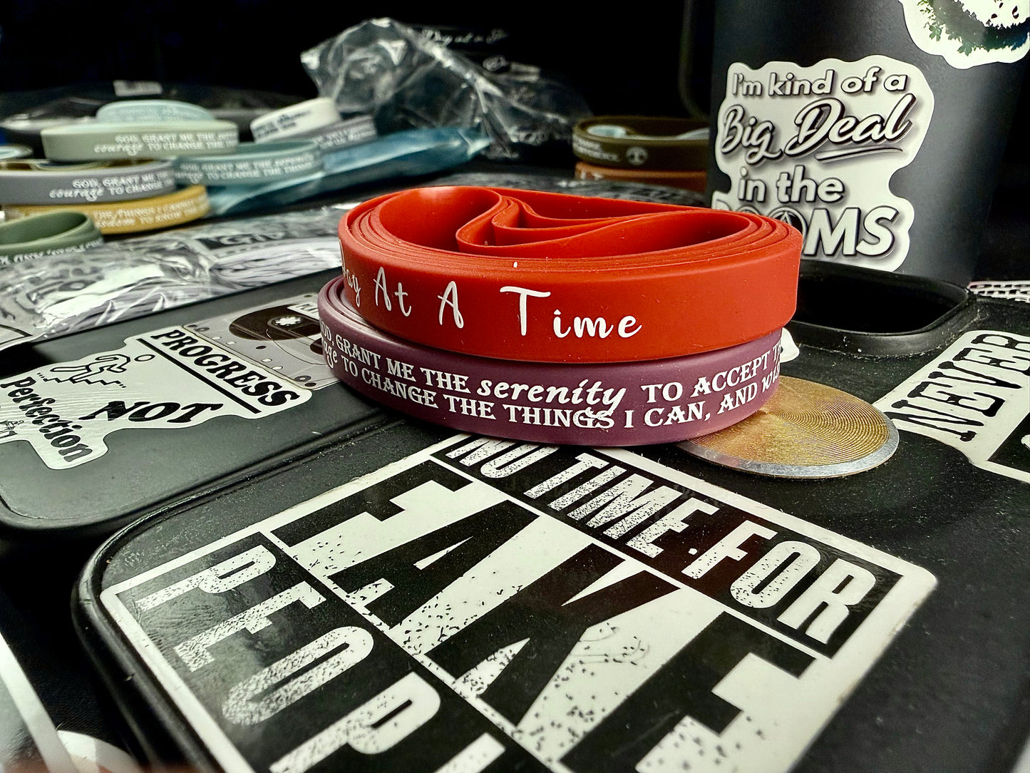 Struggle Red/Burg One Day Serenity Bands🙏🏻👑📘