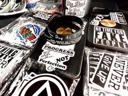 Blacked Out One Day & Serenity Band W/Recovery Stickers🙏🏻👑📘