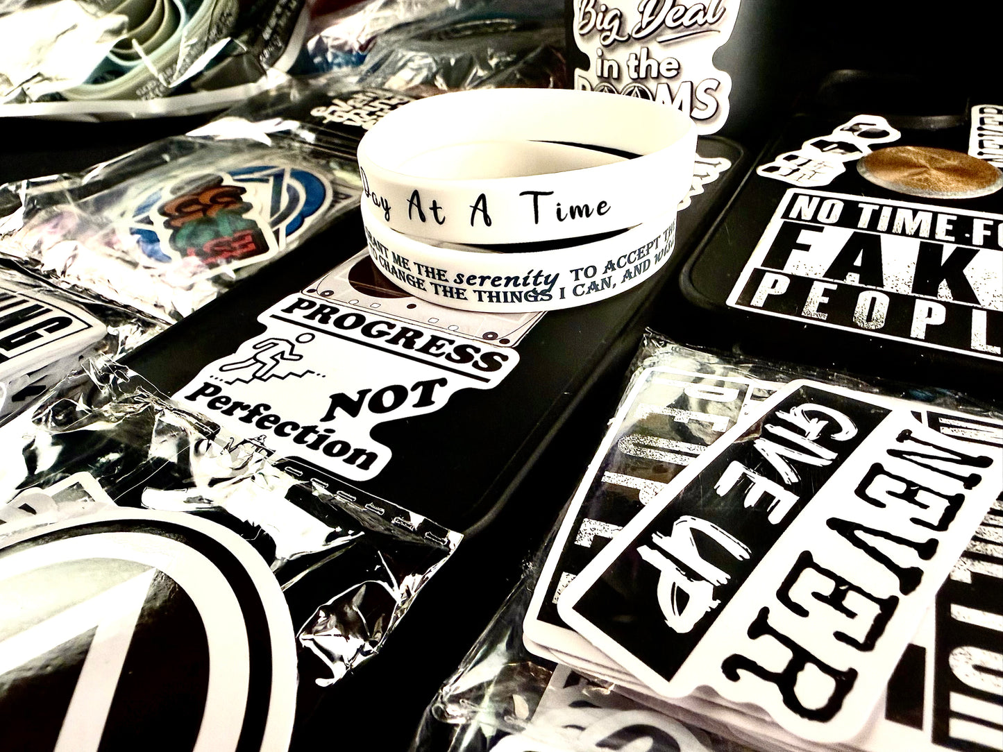 White Out One Day @ & Serenity Band W/Recovery Stickers🙏🏻👑📘