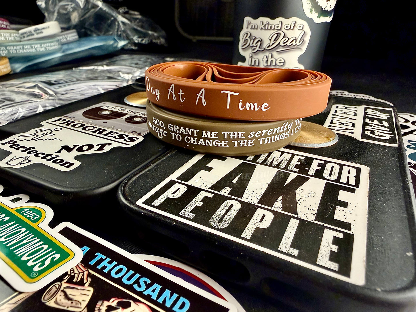 Down Brown One Day Serenity Bands🙏🏻👑📘