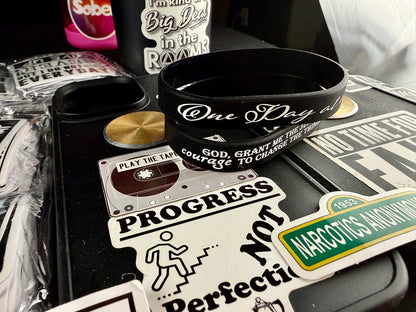 Cursive Blacked Out One Day & Serenity Bands🙏🏻👑📘 "ENTER" Paired Bands!