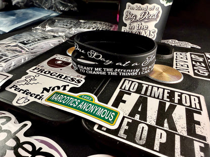 Cursive Blacked Out One Day & Serenity Bands🙏🏻👑📘 "ENTER" Paired Bands!