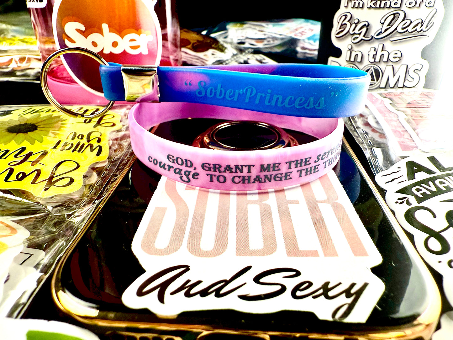 Her “Twisted Pinked” Out Serenity & Keychain W/Recovery Stickers🙏🏻👸📘