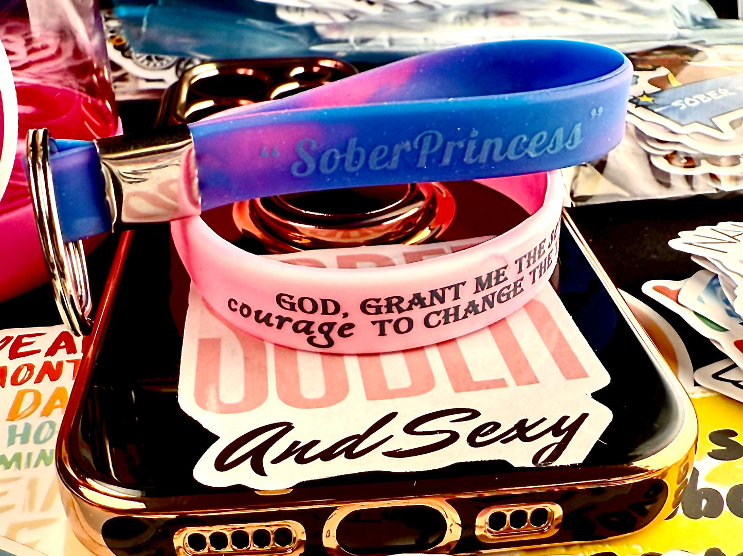 Pink Twist of Serenity Band & Keychain🙏🏻👸📘