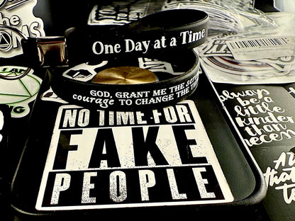 Blacked Out Serenity Band & Keychain W/Recovery Sticker🙏🏻👑📘