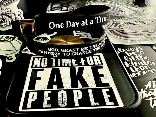 Blacked Out Serenity Band & Keychain W/Recovery Sticker🙏🏻👑📘